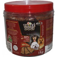 Three Dogs Bifinho Carne - 1 kg